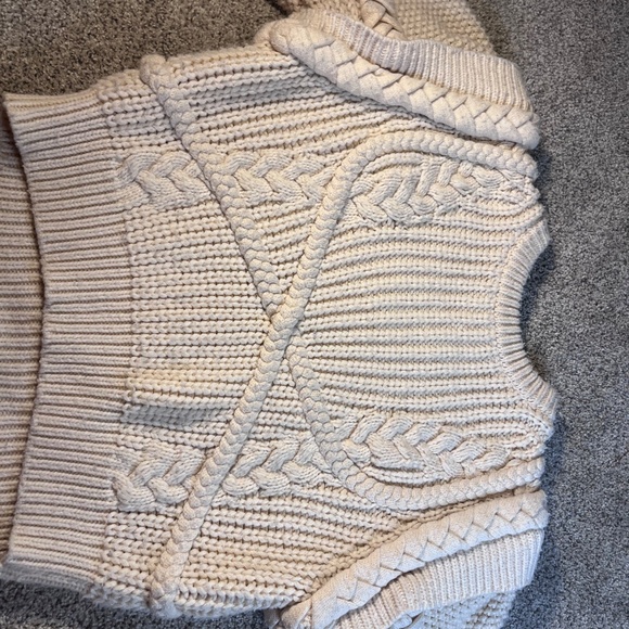 Ronny Kobo Cream Chunky Cable Knit Sweater XS - Picture 2 of 8
